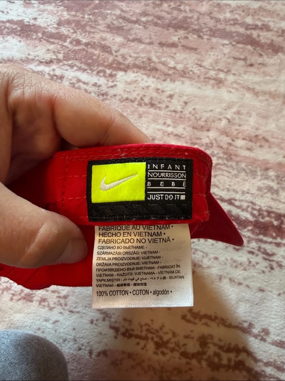 Nike Red Cap with White Swoosh Logo